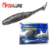 6pcs/lot T Tail Soft Worm 3.2g 75mm Paddle