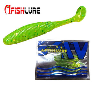6pcs/lot T Tail Soft Worm 3.2g 75mm Paddle