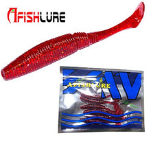 6pcs/lot T Tail Soft Worm 3.2g 75mm Paddle