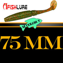 6pcs/lot T Tail Soft Worm 3.2g 75mm Paddle