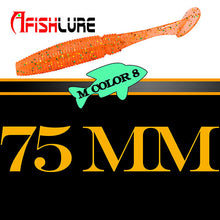 6pcs/lot T Tail Soft Worm 3.2g 75mm Paddle