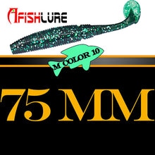 6pcs/lot T Tail Soft Worm 3.2g 75mm Paddle
