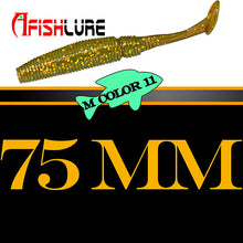 6pcs/lot T Tail Soft Worm 3.2g 75mm Paddle